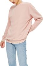 Women's Topshop Longline Sweatshirt Us (fits Like 0) - Pink