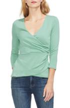 Women's Vince Camuto Faux Wrap Top, Size - Green