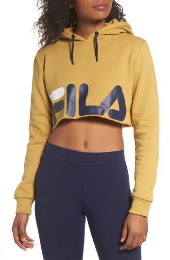 Women's Fila Pam Crop Hoodie - Yellow