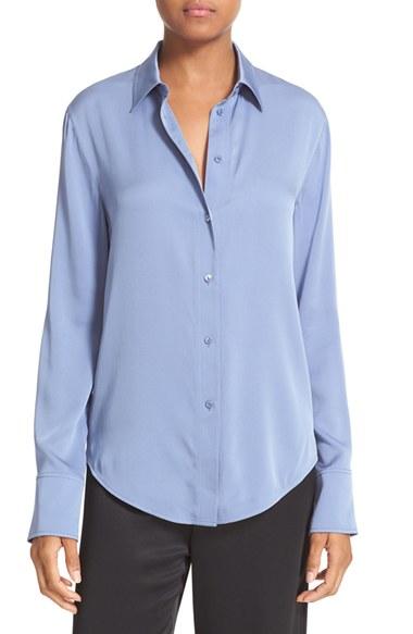 Women's Vince Slim Fit Stretch Silk Blouse