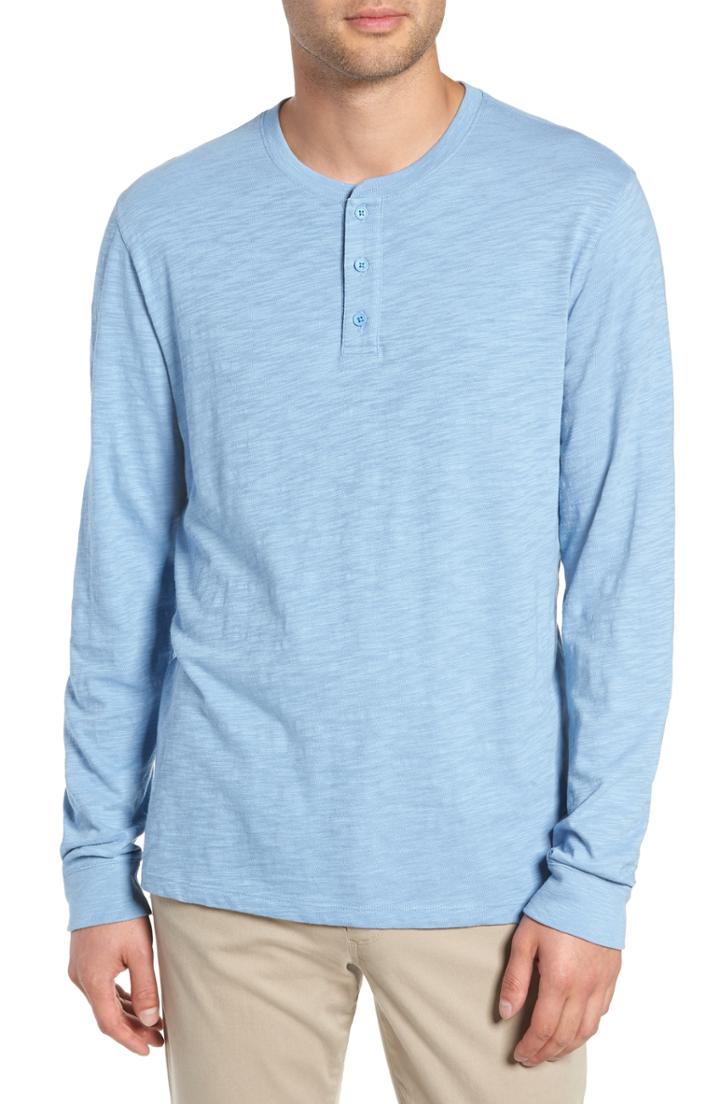 Men's Vince Slub Henley Top - Blue