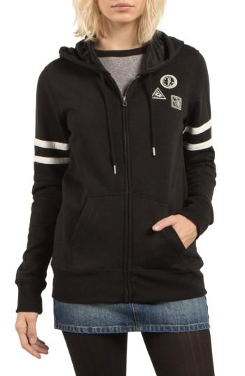 Women's Volcom Past Is Past Zip Hoodie - Black