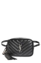 Saint Laurent Studded Quilted Micro Belt Bag - Black
