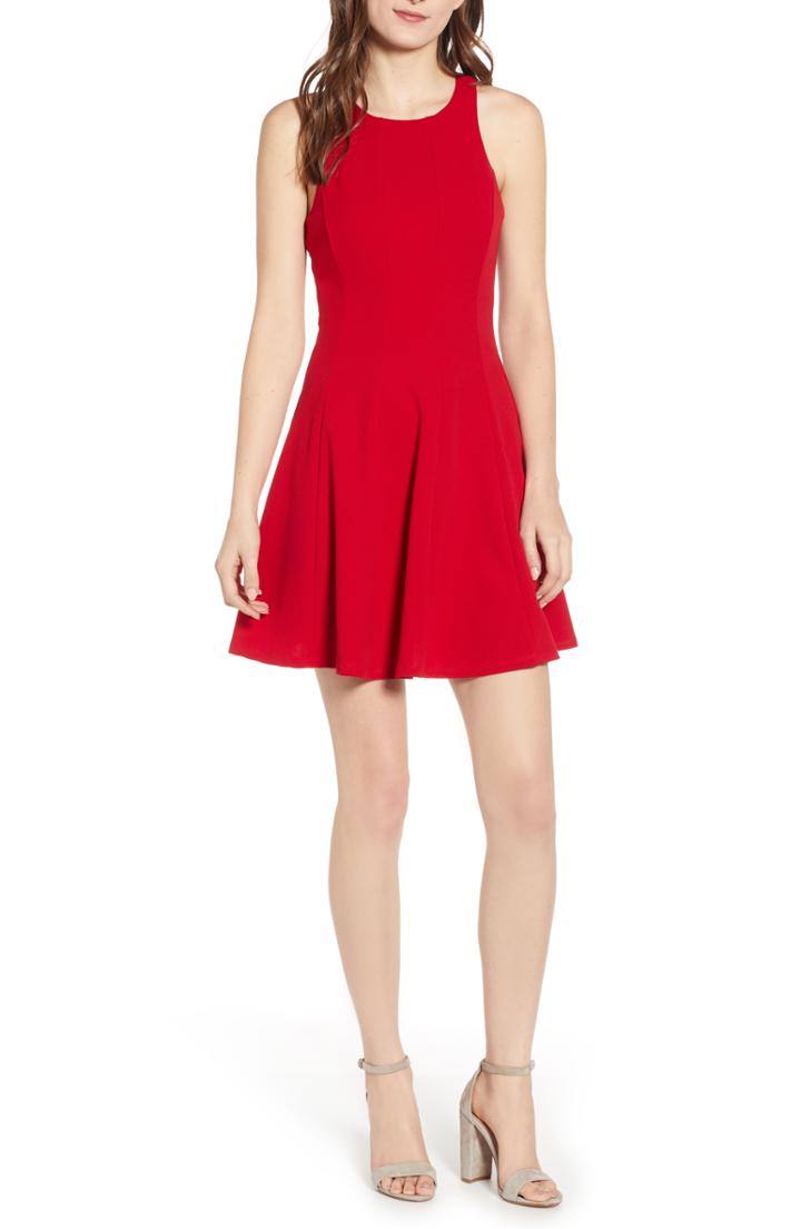 Women's Love, Nickie Lew Racerback Fit & Flare Dress - Red