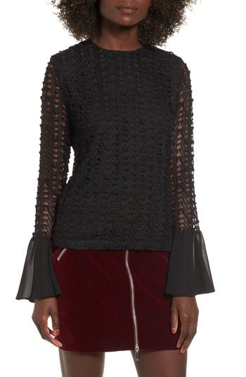 Women's Supertrash Timma Sheer Cuff Top Us / 36 Eu - Black