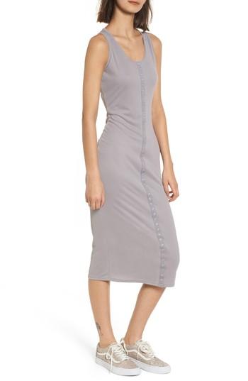 Women's Bp. Snap Front Midi Dress - Grey