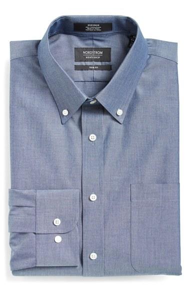 Men's Nordstrom Men's Shop Trim Fit Non-iron Solid Dress Shirt