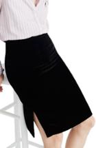 Women's Madewell Velvet Pencil Skirt - Black