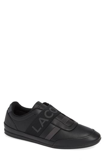 Men's Lacoste Misano Elastic Slip-on Sneaker M - Black