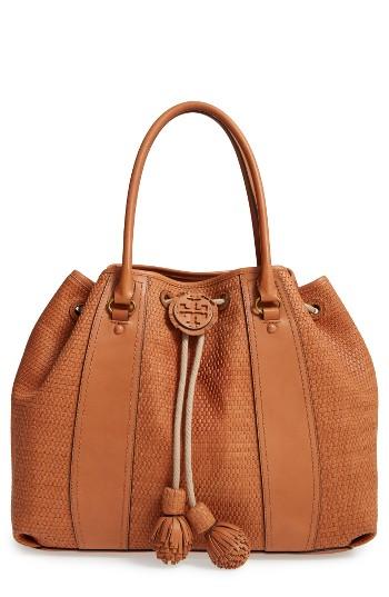 Tory Burch Amalfi Woven Leather Tote -