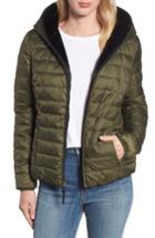 Women's Marc New York Reversible Packable Faux Fur Jacket - Green