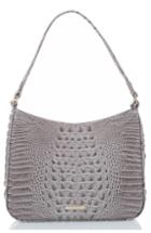 Brahmin Noelle Croc Embossed Leather Hobo Bag - Red