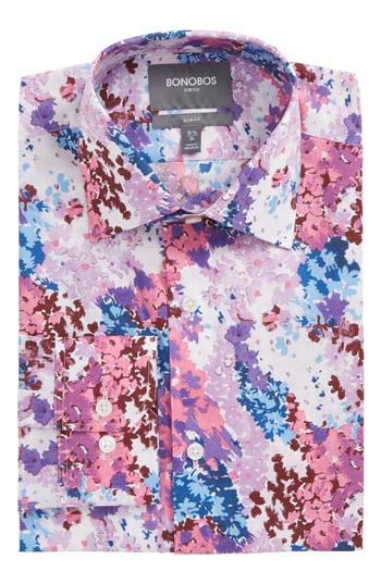 Men's Bonobos Jetsetter Trim Fit Floral Dress Shirt .5 - 35 - Pink