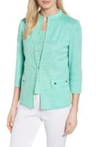 Women's Ming Wang Textured Cardigan - Green