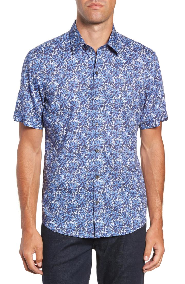 Men's Zachary Prell Ose Fit Sport Shirt, Size Medium - Blue