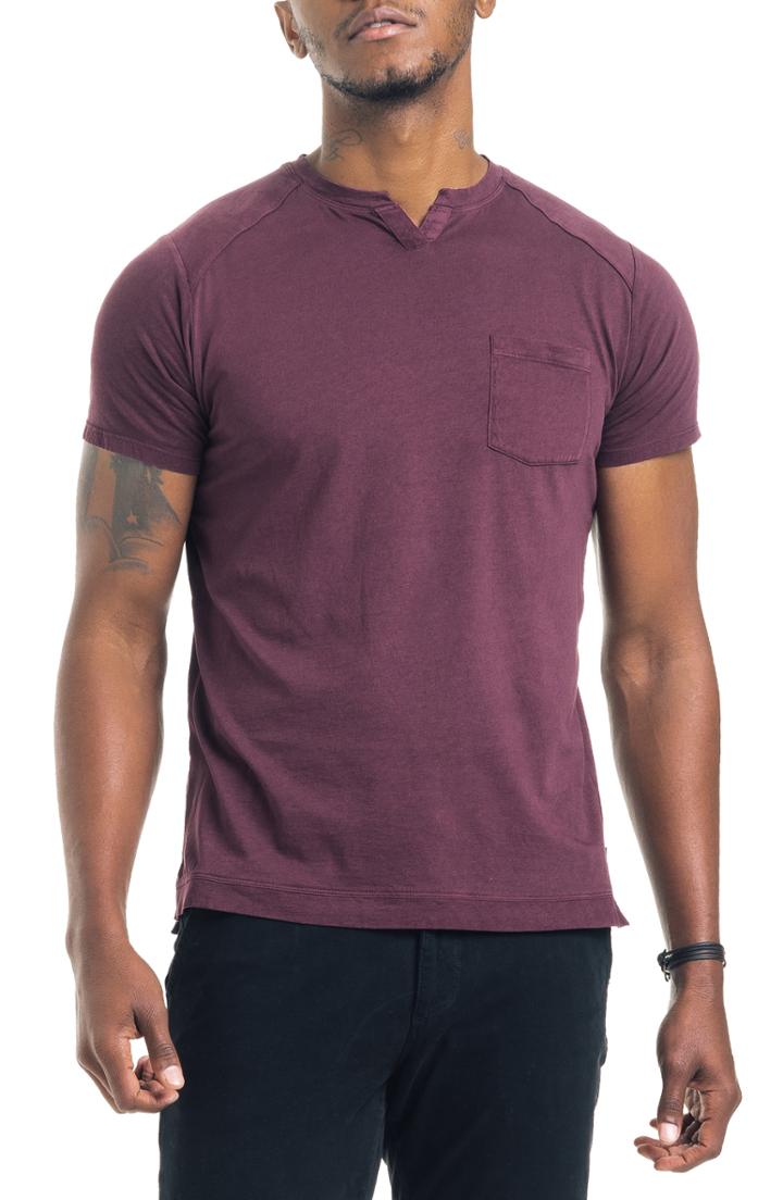 Men's Good Man Brand Cotton Short Sleeve Henley, Size - Red