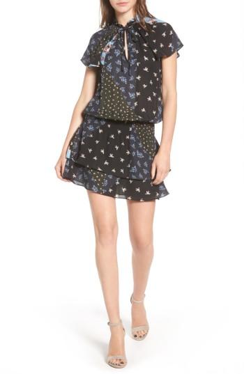 Women's Parker Lou Print Silk Dress - Black