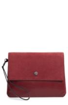 Lodis Los Angeles Raven Double Pouch Leather Clutch -