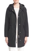 Women's Moncler 'argeline' Long Hooded Raincoat - Black
