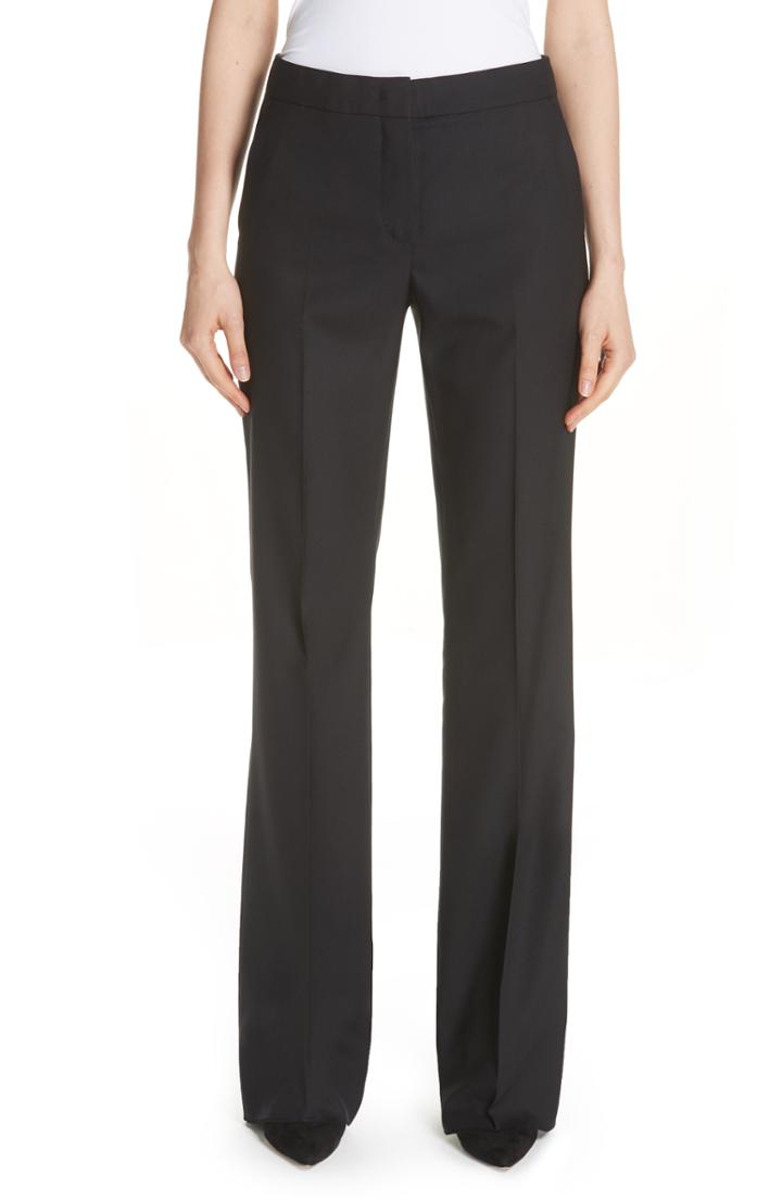 Women's Max Mara Alessia Stretch Wool & Silk Pants Us / 40 It - Black