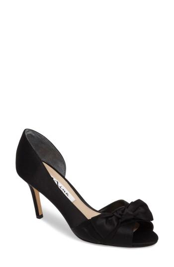 Women's Nina 'forbes' Peep Toe Pump .5 M - Black
