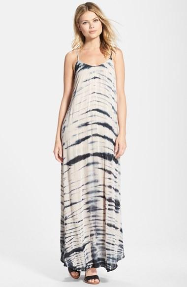Women's Fraiche By J Tie Dye A-line Maxi Dress - Beige