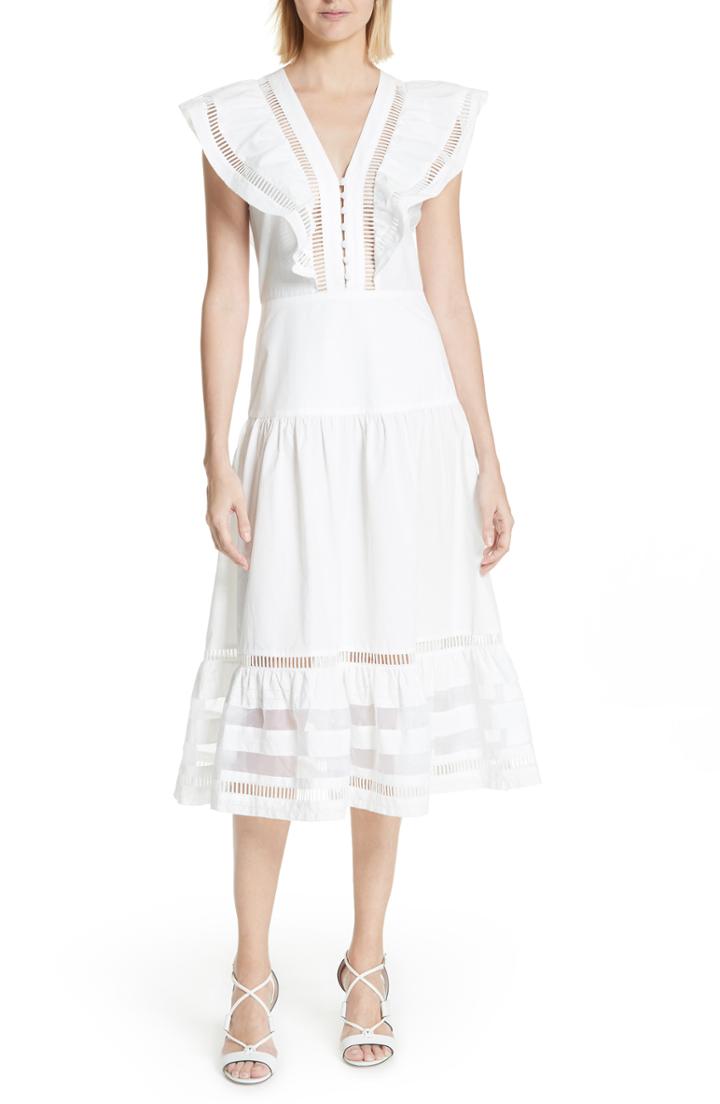Women's Sea Capri Ladder Stitch Trim Midi Dress