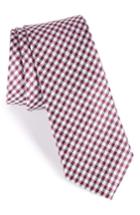 Men's Nordstrom Men's Shop Check Silk Skinny Tie, Size - Purple