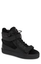 Men's Giuseppe Zanotti Genuine Calf Hair High Top Sneaker Us / 41eu - Black