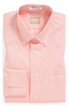 Men's Gitman Regular Fit Pinpoint Cotton Oxford Button Down Dress Shirt - 36 - Pink