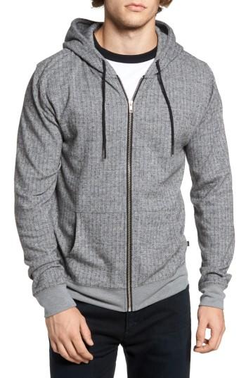 Men's Threads For Thought Herringbone Zip Hoodie - Grey