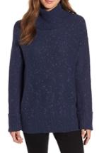 Women's Caslon Roll Neck Cotton Wool Blend Sweater - Blue