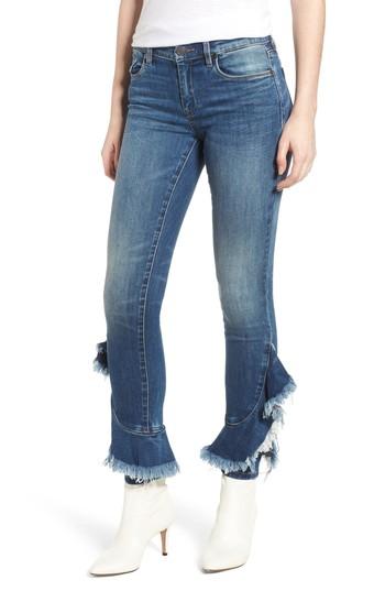 Women's Blanknyc Read Raw Ruffle Hem Jeans - Blue