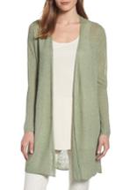 Petite Women's Eileen Fisher Hemp Blend Long Cardigan, Size P - Green