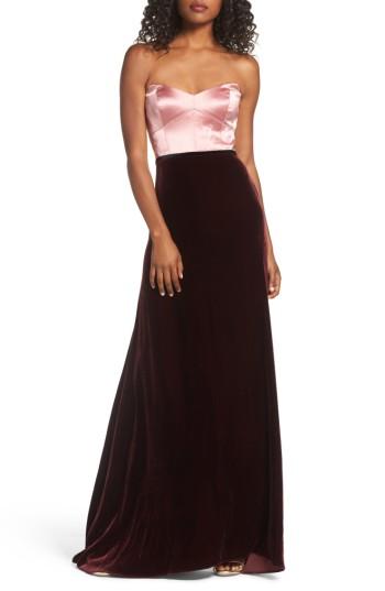 Women's Jill Jill Stuart Strapless Satin & Velvet Gown