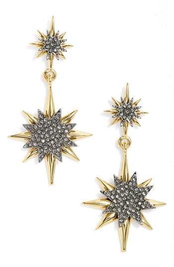 Women's Vince Camuto Crystal Double Drop Earrings