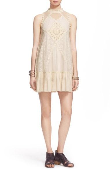 Women's Free People 'angel' Lace Shift Dress - Blue