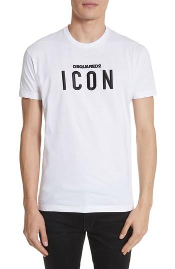 Men's Dsquared2 Icon Embroidered T-shirt, Size - White