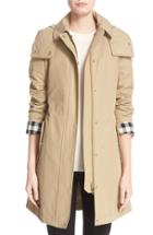 Women's Burberry Hartlington Hooded Cotton Blend Parka
