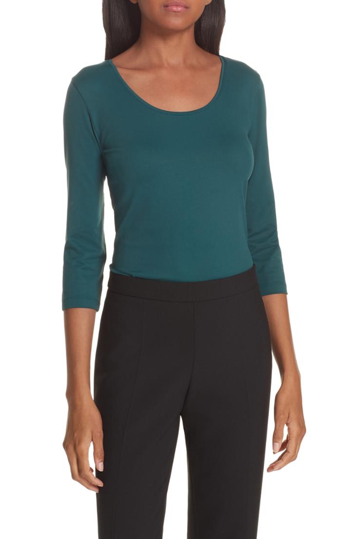 Women's Boss Scoop Neck Stretch Jersey Top - Green