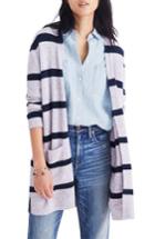 Women's Madewell Kent Stripe Cardigan - Purple
