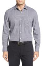 Men's John W. Nordstrom Regular Fit Cotton & Wool Check Sport Shirt - Blue