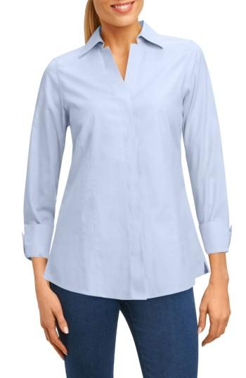 Women's Foxcroft Fitted Non-iron Shirt - Blue