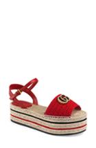 Women's Gucci Lilibeth Platform Espadrille Sandal .5us / 35.5eu - Red