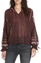 Women's Dolan Lily Embroidered Peasant Top, Size - Purple