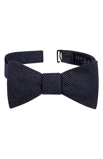 Men's Ted Baker London Pin Dot Silk Bow Tie, Size - Blue