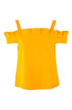 Women's Topshop Bardot Pleat Ruffle Top Us (fits Like 0) - Orange