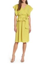 Women's Lost Ink Wrap Midi Dress, Size - Yellow