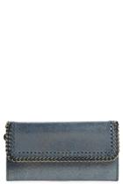 Women's Stella Mccartney Shaggy Deer Faux Leather Continental Wallet - Blue