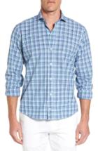 Men's Ledbury The Allerton Classic Fit Plaid Sport Shirt, Size - Green